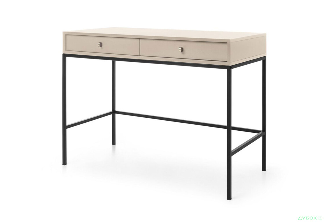 Стіл туалетний Perfect Home Моно / Mono з 2 шухлядами 104 см, беж пісочний, чорні ніжки - Зображення 1 Зображення 1 - Стіл туалетний Perfect Home Моно / Mono з 2 шухлядами 104 см, беж пісочний, чорні ніжки