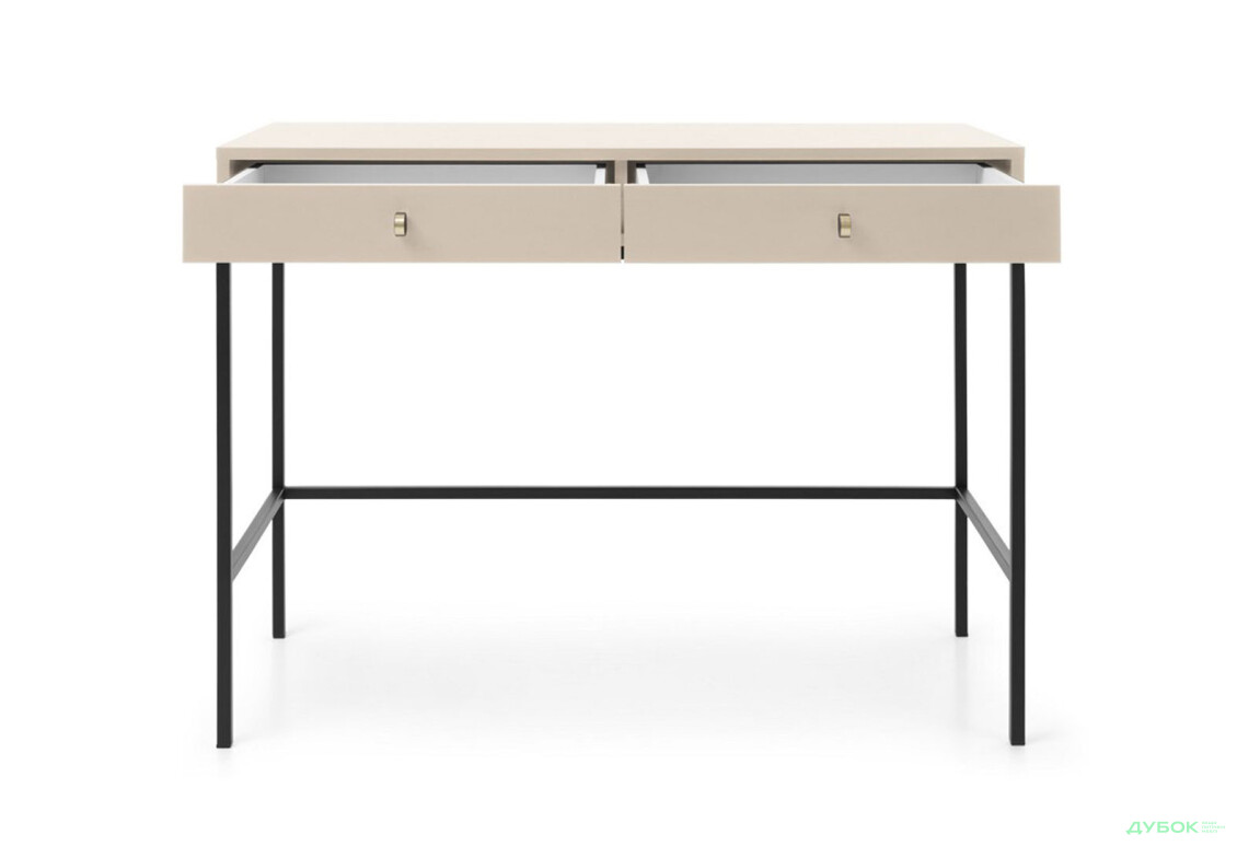 Стіл туалетний Perfect Home Моно / Mono з 2 шухлядами 104 см, беж пісочний, чорні ніжки - Зображення 3 Зображення 3 - Стіл туалетний Perfect Home Моно / Mono з 2 шухлядами 104 см, беж пісочний, чорні ніжки