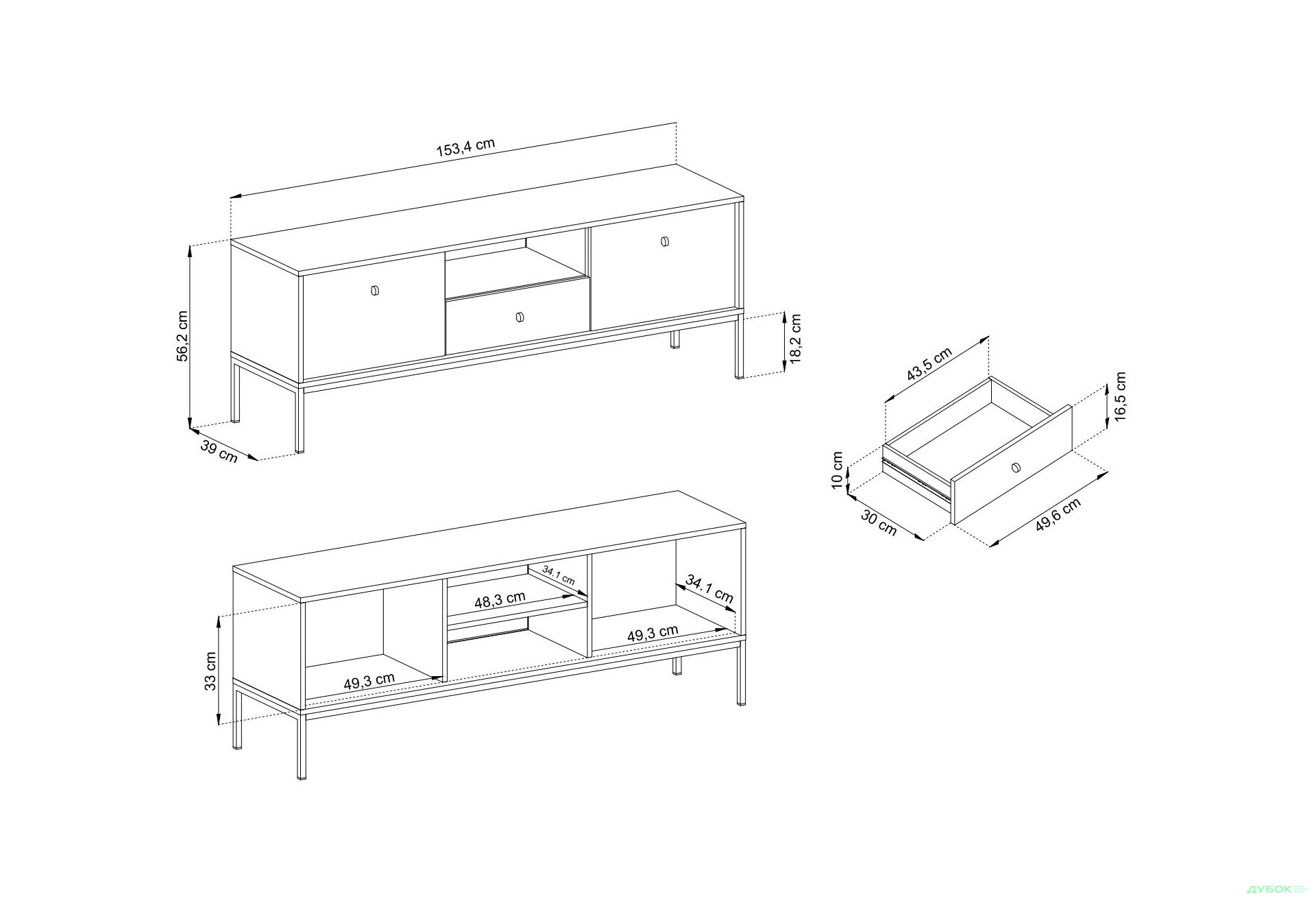 Тумба под ТВ Perfect Home Моно / Mono с 2 дверками, ящиком и полкой 154 см, беж песочный, золотые ножки - Изображение 5 Изображение 5 - Тумба под ТВ Perfect Home Моно / Mono с 2 дверками, ящиком и полкой 154 см, беж песочный, золотые ножки