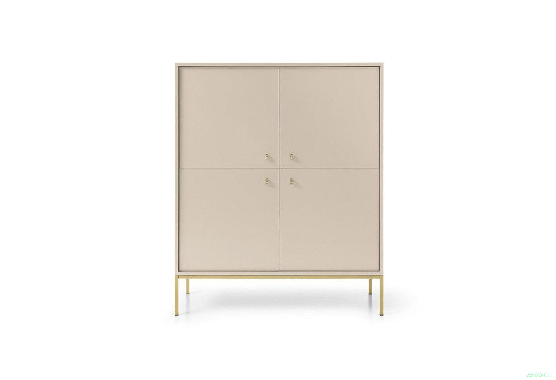 Комод Perfect Home Моно / Mono 4-дверний 104 см, беж пісочний, золоті ніжки - Зображення 3 Зображення 3 - Комод Perfect Home Моно / Mono 4-дверний 104 см, беж пісочний, золоті ніжки