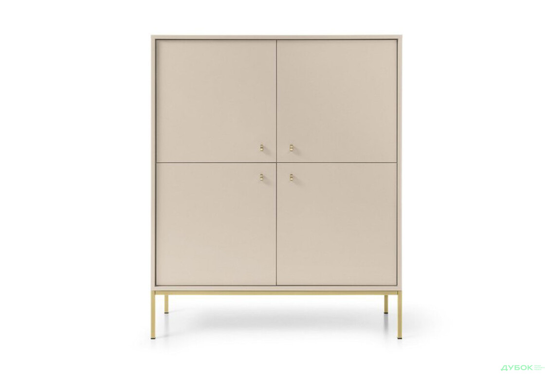 Комод Perfect Home Моно / Mono 4-дверний 104 см, беж пісочний, золоті ніжки - Зображення 3 Зображення 3 - Комод Perfect Home Моно / Mono 4-дверний 104 см, беж пісочний, золоті ніжки