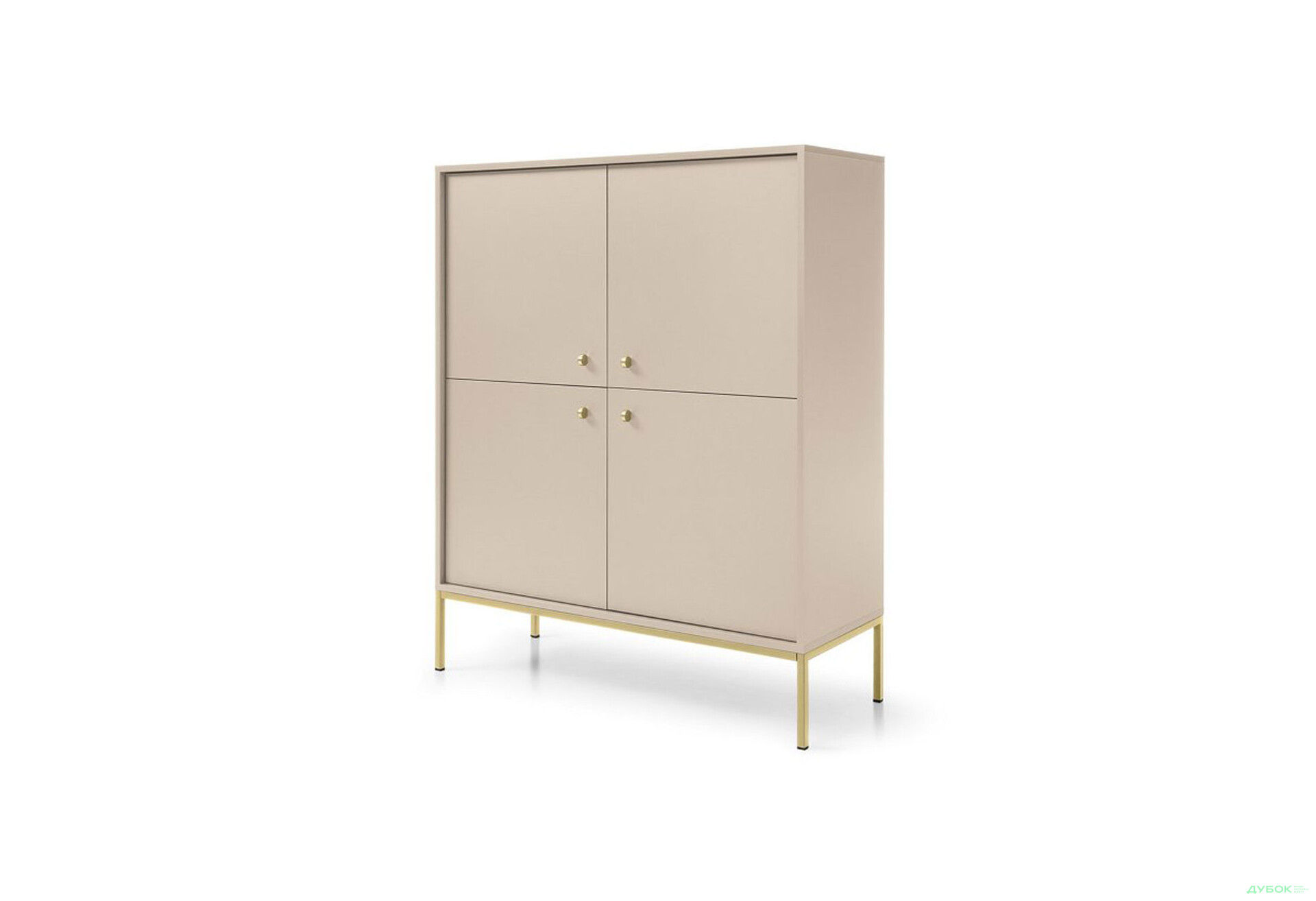 Комод Perfect Home Моно / Mono 4-дверний 104 см, беж пісочний, золоті ніжки - Зображення 1 Зображення 1 - Комод Perfect Home Моно / Mono 4-дверний 104 см, беж пісочний, золоті ніжки