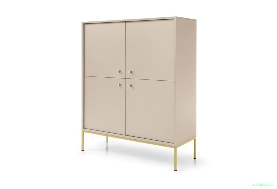 Комод Perfect Home Моно / Mono 4-дверний 104 см, беж пісочний, золоті ніжки - Зображення 1 Зображення 1 - Комод Perfect Home Моно / Mono 4-дверний 104 см, беж пісочний, золоті ніжки
