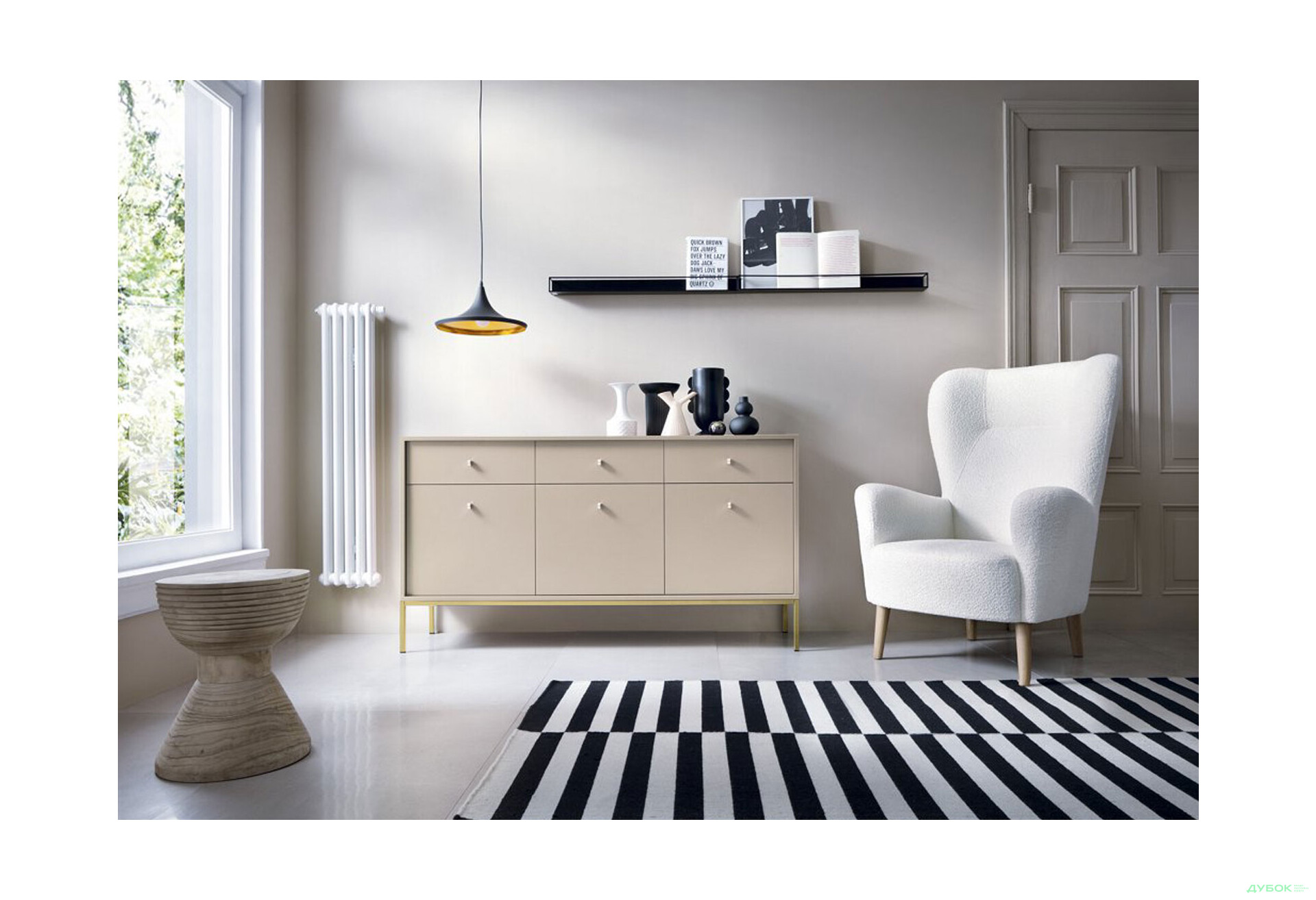Изображение 2 - Комод Perfect Home Моно / Mono 3-дверный с 3 ящиками 154 см, беж песочный, золотые ножки