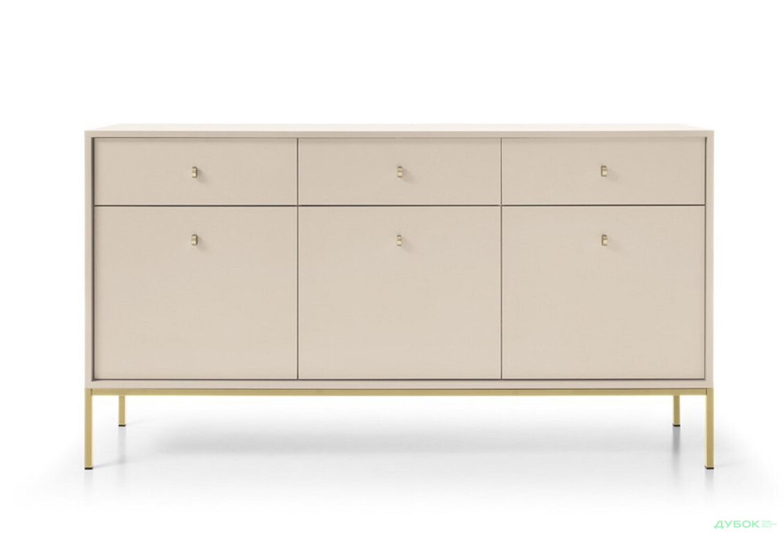 Комод Perfect Home Моно / Mono 3-дверний з 3 шухлядами 154 см, беж пісочний, золоті ніжки - Зображення 3 Зображення 3 - Комод Perfect Home Моно / Mono 3-дверний з 3 шухлядами 154 см, беж пісочний, золоті ніжки