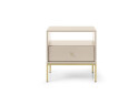 Приліжкова тумба Perfect Home Моно / Mono з шухлядою та полицею 54 см, беж пісочний, золоті ніжки - Зображення 2 Зображення 2 - Приліжкова тумба Perfect Home Моно / Mono з шухлядою та полицею 54 см, беж пісочний, золоті ніжки
