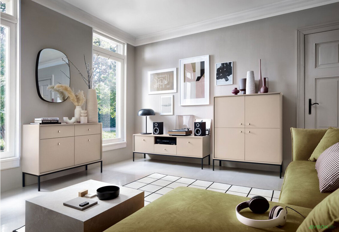 Комплект в гостиную Perfect Home Моно / Mono Беж песочный, черные ножки