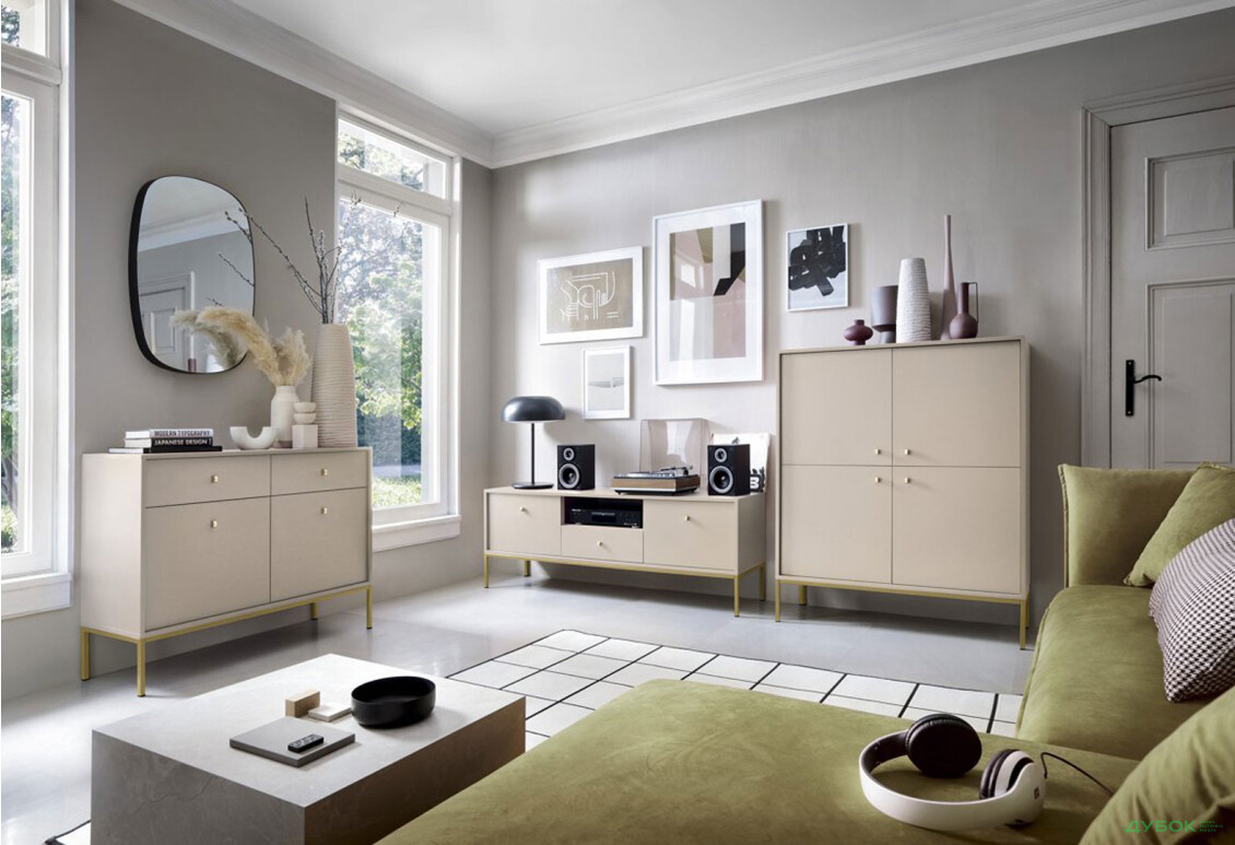 Комплект в гостиную Perfect Home Моно / Mono Беж песочный, золотые ножки - Изображение 1 Изображение 1 - Комплект в гостиную Perfect Home Моно / Mono Беж песочный, золотые ножки