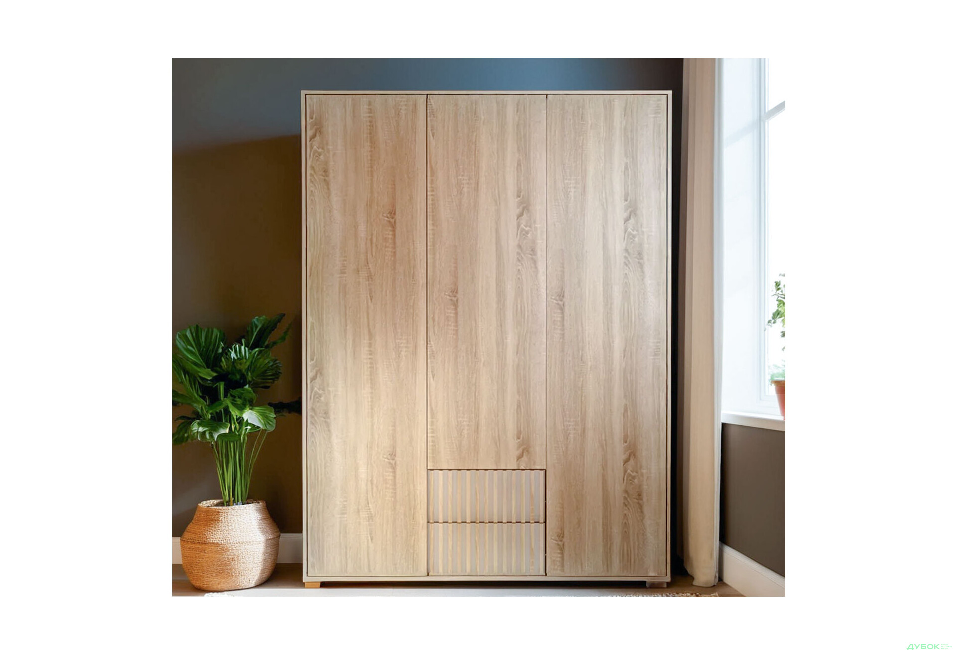 Шафа Гербор Брус SZF3D2S 149 см, дуб сонома - Зображення 2 Зображення 2 - Шафа Гербор Брус SZF3D2S 149 см, дуб сонома