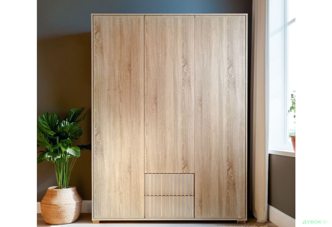 Шафа Гербор Брус SZF3D2S 149 см, дуб сонома - Зображення 2 Зображення 2 - Шафа Гербор Брус SZF3D2S 149 см, дуб сонома