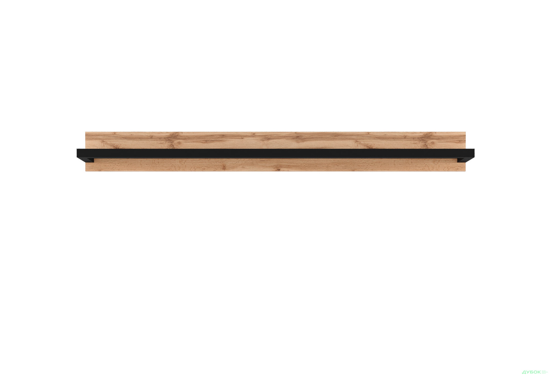 Полиця навісна Гербор Чос 150 см, дуб тахо / чорний - Зображення 1 Зображення 1 - Полиця навісна Гербор Чос 150 см, дуб тахо / чорний