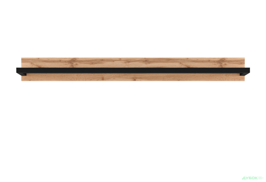 Полиця навісна Гербор Чос 150 см, дуб тахо / чорний - Зображення 1 Зображення 1 - Полиця навісна Гербор Чос 150 см, дуб тахо / чорний