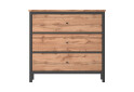 Комод Гербор Чос з 3 шухлядами 92 см, дуб тахо / чорний - Зображення 1 Зображення 1 - Комод Гербор Чос з 3 шухлядами 92 см, дуб тахо / чорний