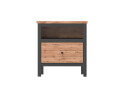 Тумба приліжкова Гербор Чос з шухлядою 50 см, дуб тахо / чорний - Зображення 1 Зображення 1 - Тумба приліжкова Гербор Чос з шухлядою 50 см, дуб тахо / чорний