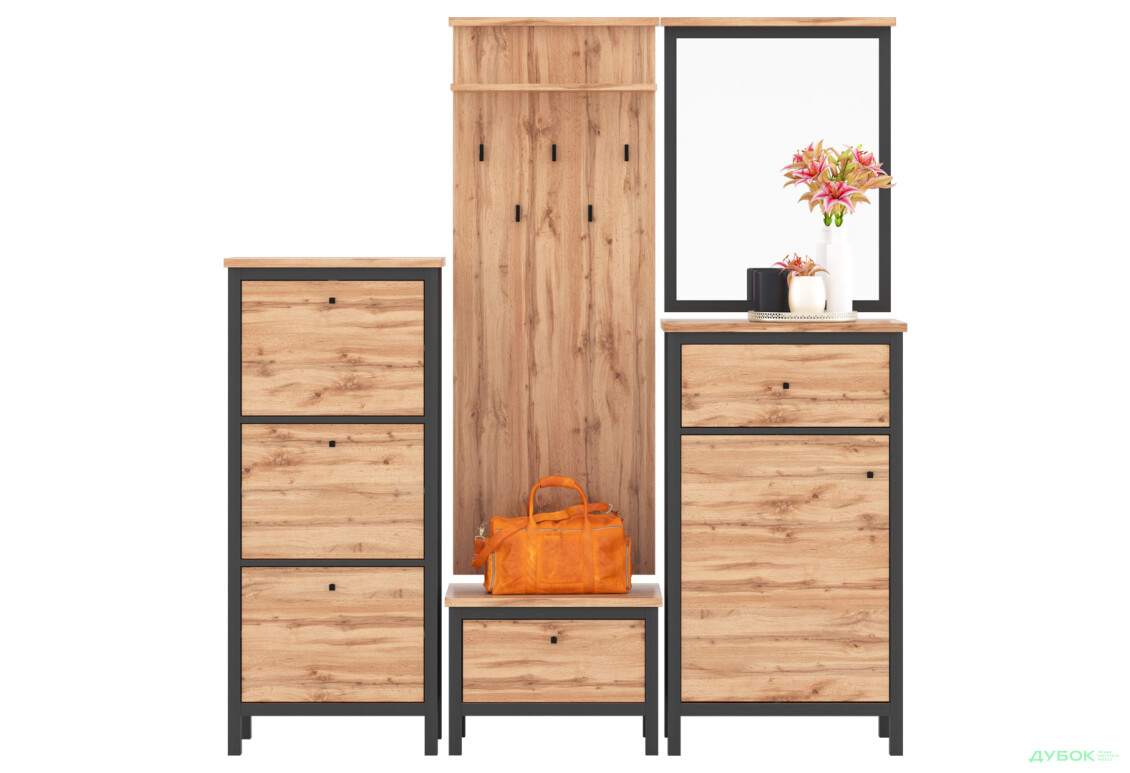 Дзеркало Гербор Чос 62 см, дуб тахо / чорний - Зображення 3 Зображення 3 - Дзеркало Гербор Чос 62 см, дуб тахо / чорний