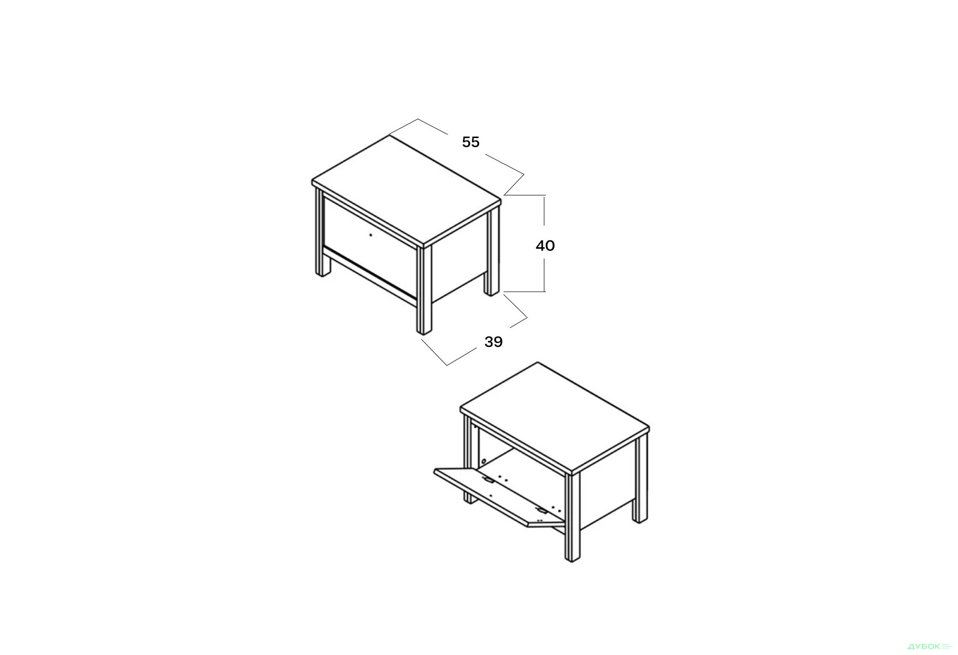 Передпокій Гербор Чос 117.5 см, Дуб тахо / чорний - Зображення 7 Зображення 7 - Передпокій Гербор Чос 117.5 см, Дуб тахо / чорний