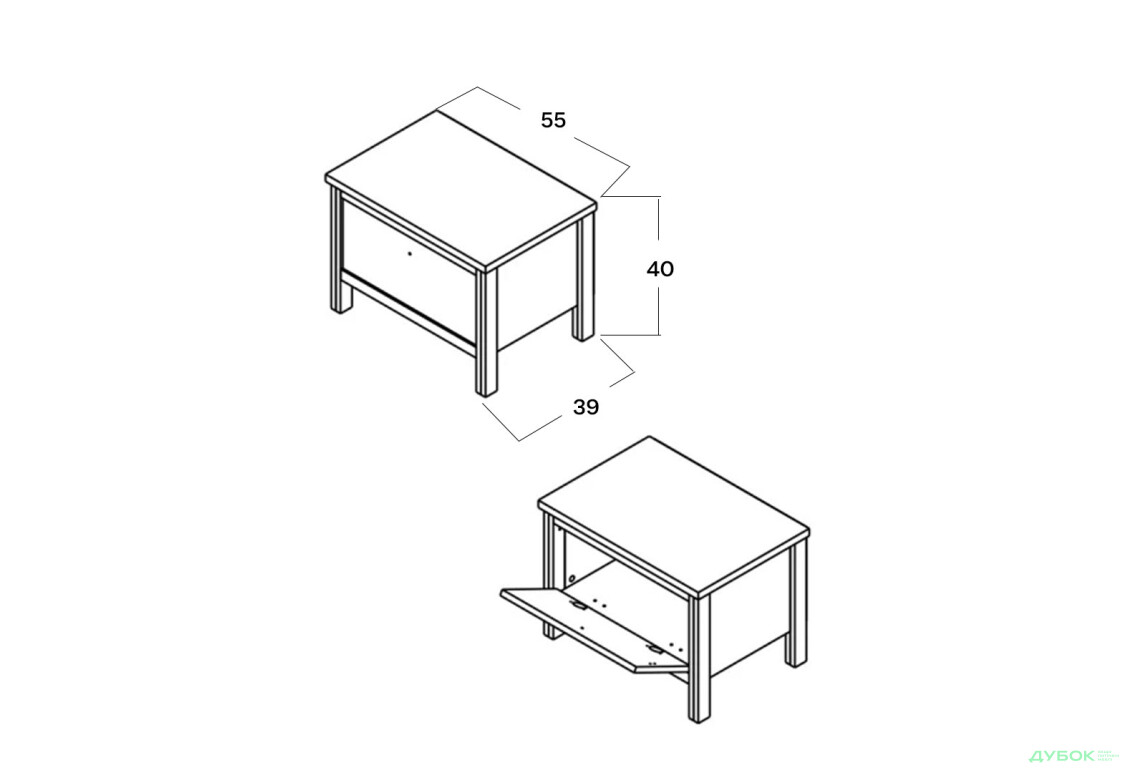Передпокій Гербор Чос 117.5 см, Дуб тахо / чорний - Зображення 7 Зображення 7 - Передпокій Гербор Чос 117.5 см, Дуб тахо / чорний