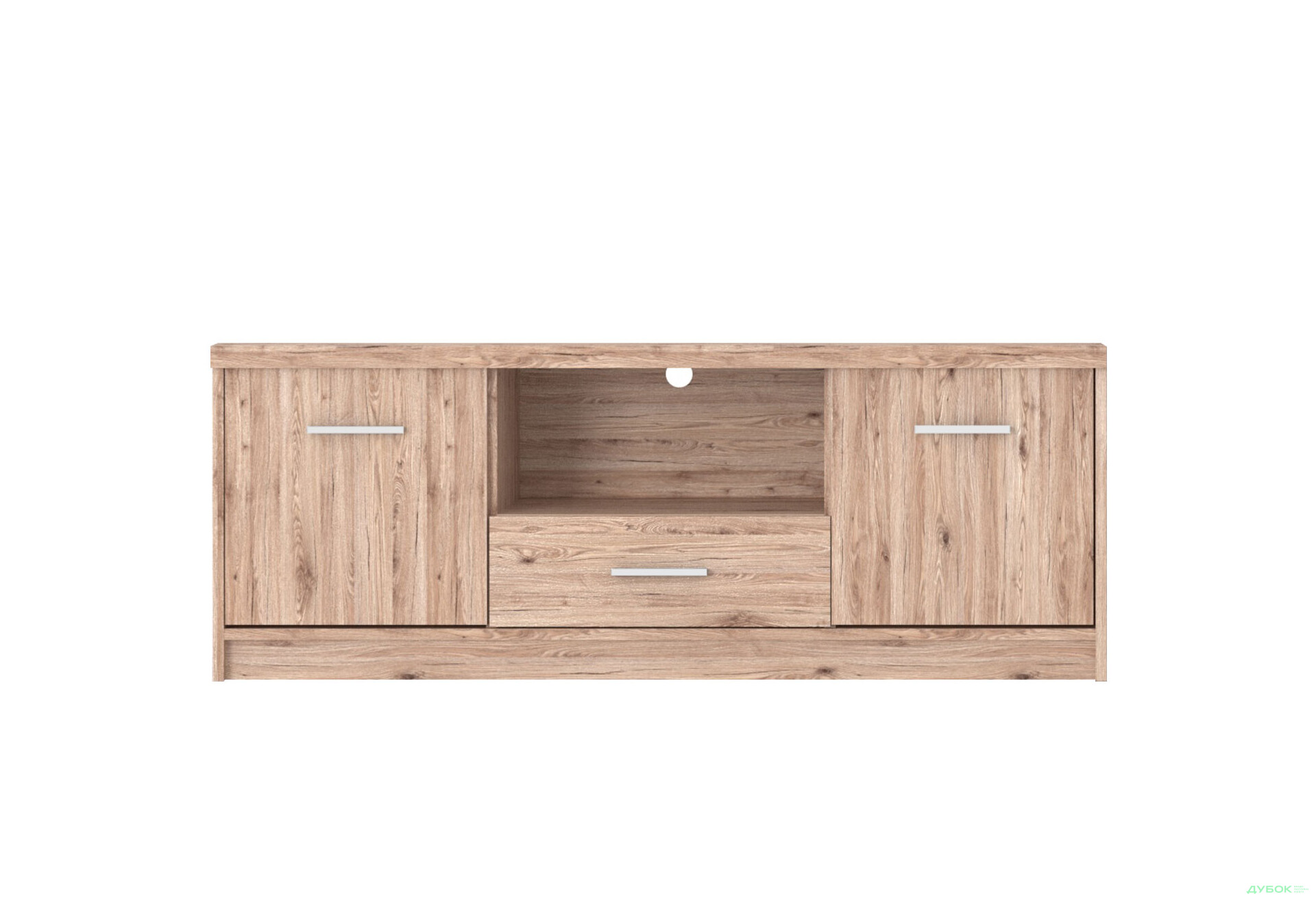 Тумба під ТВ Гербор Шанталь з 1 шухлядою та 2 дверками 130 см, дуб сан-ремо світлий - Зображення 1 Зображення 1 - Тумба під ТВ Гербор Шанталь з 1 шухлядою та 2 дверками 130 см, дуб сан-ремо світлий