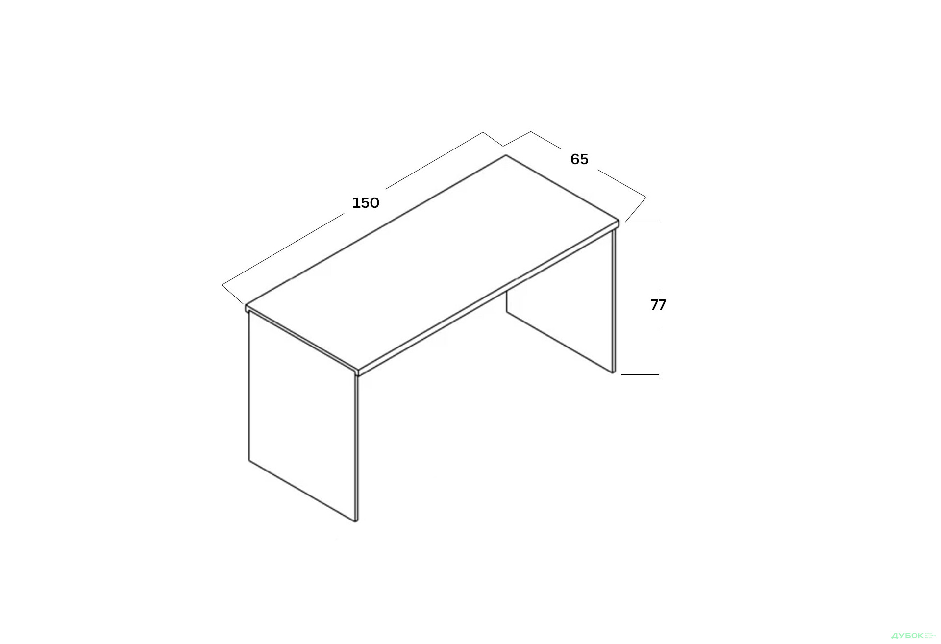 Стіл письмовий Гербор Шанталь 150х65 см, дуб сан-ремо світлий - Зображення 3 Зображення 3 - Стіл письмовий Гербор Шанталь 150х65 см, дуб сан-ремо світлий