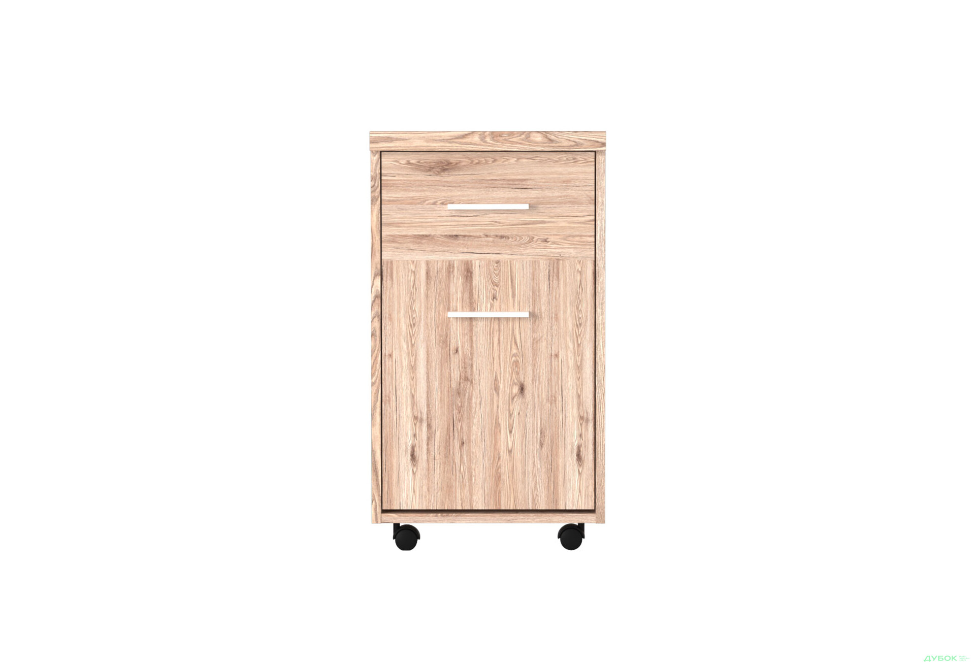 Тумба Гербор Шанталь на колесиках 1-дверна з шухлядою 40 см, дуб сан-ремо світлий - Зображення 1 Зображення 1 - Тумба Гербор Шанталь на колесиках 1-дверна з шухлядою 40 см, дуб сан-ремо світлий