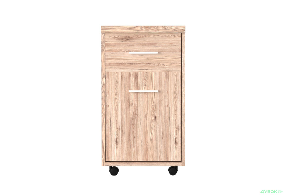 Тумба Гербор Шанталь на колесиках 1-дверна з шухлядою 40 см, дуб сан-ремо світлий - Зображення 1 Зображення 1 - Тумба Гербор Шанталь на колесиках 1-дверна з шухлядою 40 см, дуб сан-ремо світлий