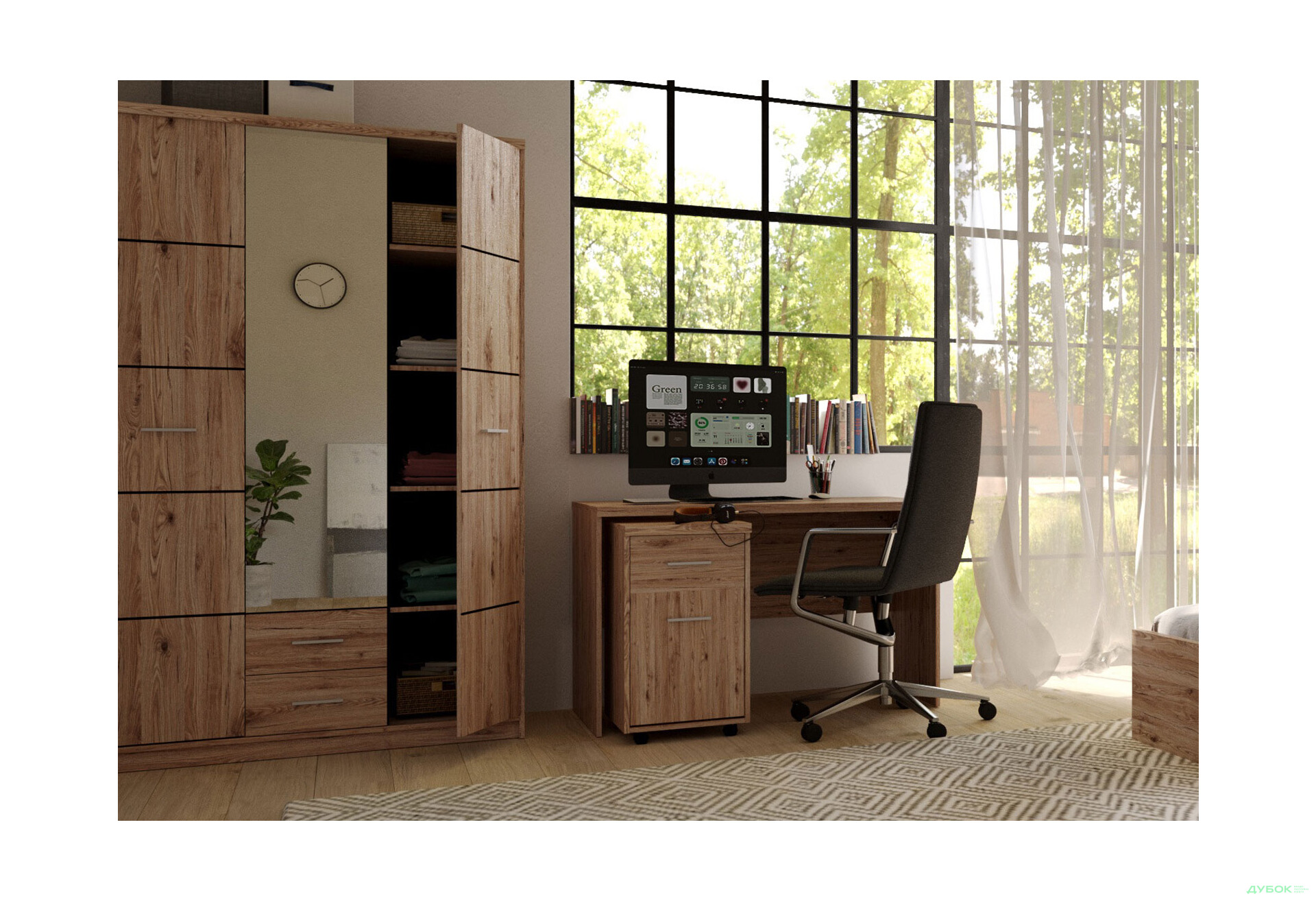 Тумба Гербор Шанталь на колесиках 1-дверна з шухлядою 40 см, дуб сан-ремо світлий - Зображення 2 Зображення 2 - Тумба Гербор Шанталь на колесиках 1-дверна з шухлядою 40 см, дуб сан-ремо світлий