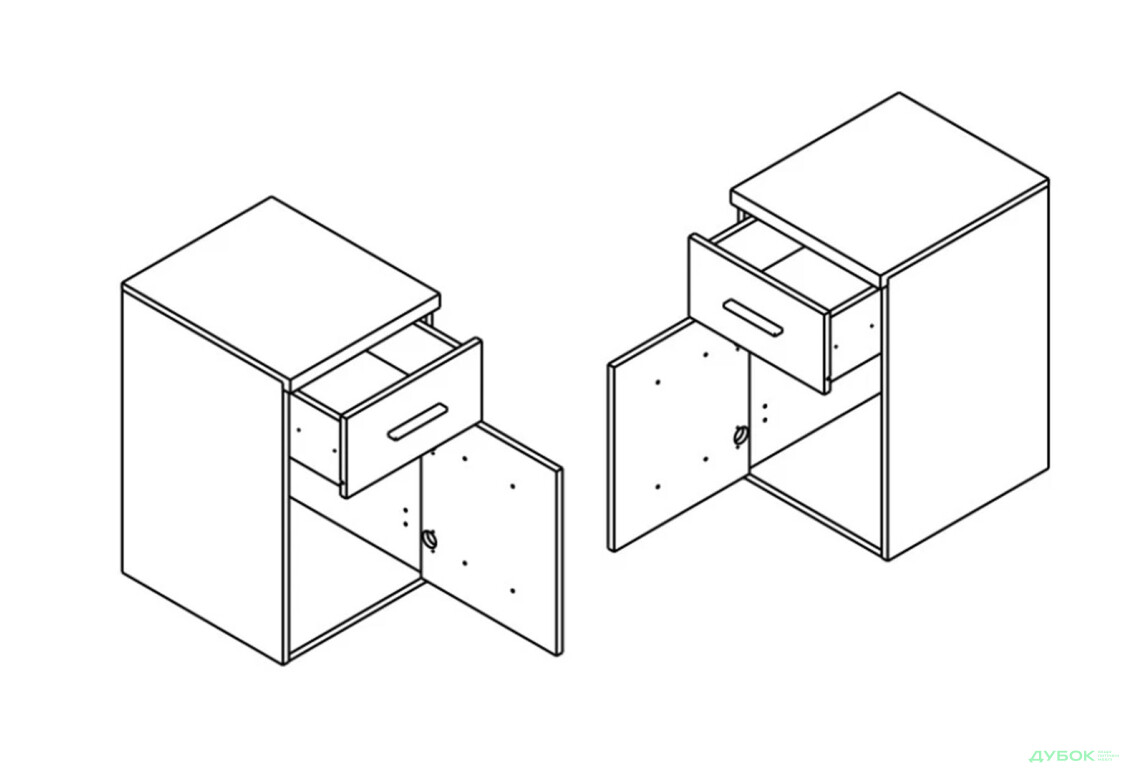 Тумба Гербор Шанталь на колесиках 1-дверна з шухлядою 40 см, дуб сан-ремо світлий - Зображення 3 Зображення 3 - Тумба Гербор Шанталь на колесиках 1-дверна з шухлядою 40 см, дуб сан-ремо світлий