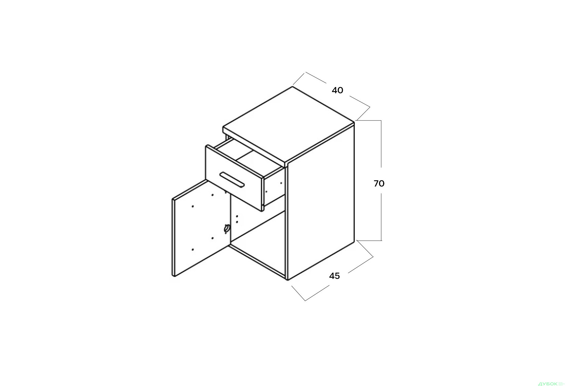 Тумба Гербор Шанталь на колесиках 1-дверна з шухлядою 40 см, дуб сан-ремо світлий - Зображення 4 Зображення 4 - Тумба Гербор Шанталь на колесиках 1-дверна з шухлядою 40 см, дуб сан-ремо світлий