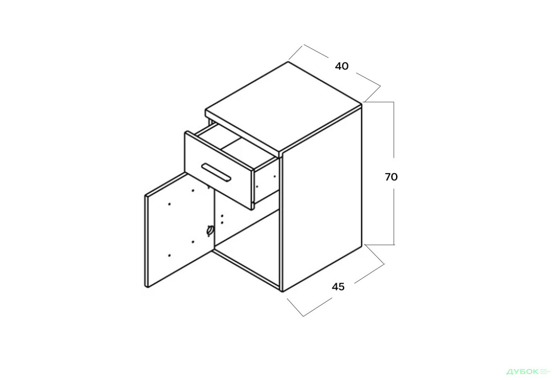 Тумба Гербор Шанталь на колесиках 1-дверна з шухлядою 40 см, дуб сан-ремо світлий - Зображення 4 Зображення 4 - Тумба Гербор Шанталь на колесиках 1-дверна з шухлядою 40 см, дуб сан-ремо світлий