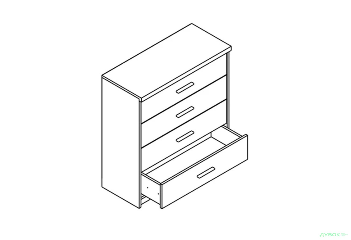 Комод Гербор Шанталь з 4 шухлядами 80 см, дуб сан-ремо світлий - Зображення 3 Зображення 3 - Комод Гербор Шанталь з 4 шухлядами 80 см, дуб сан-ремо світлий