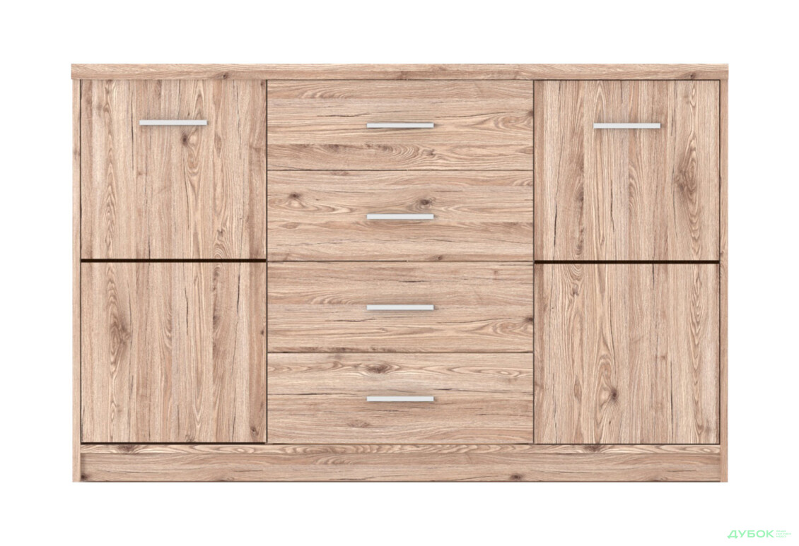 Комод Гербор Шанталь 2-дверний з 4 шухлядами 135 см, дуб сан-ремо світлий - Зображення 1 Зображення 1 - Комод Гербор Шанталь 2-дверний з 4 шухлядами 135 см, дуб сан-ремо світлий