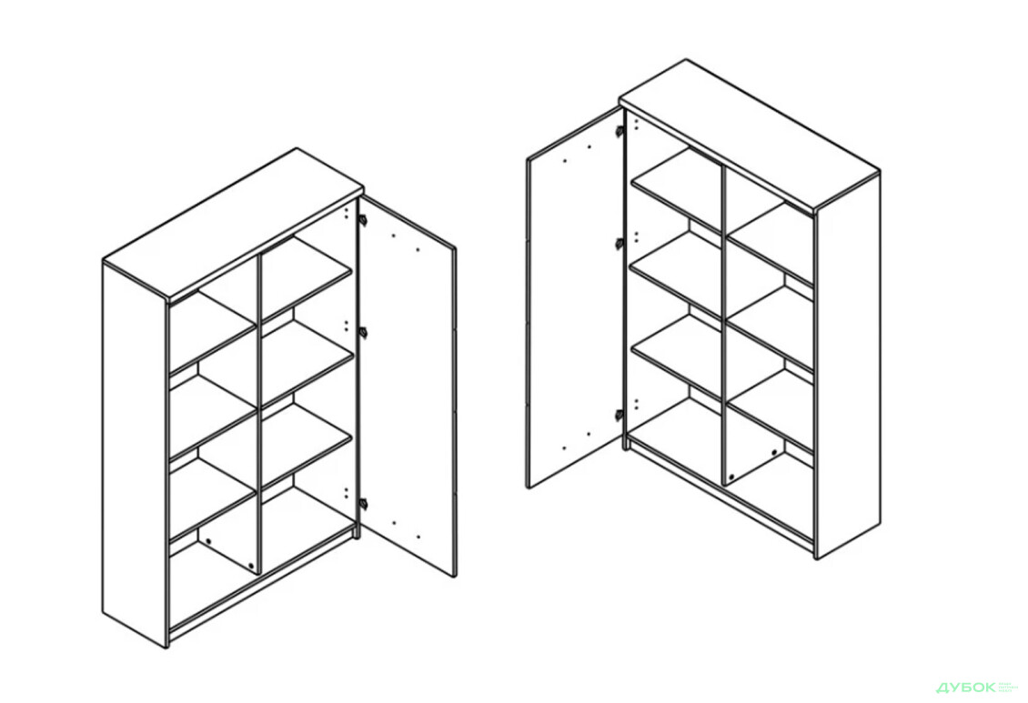 Шафа-пенал Гербор Шанталь з полицями 102 см, дуб сан-ремо світлий - Зображення 3 Зображення 3 - Шафа-пенал Гербор Шанталь з полицями 102 см, дуб сан-ремо світлий