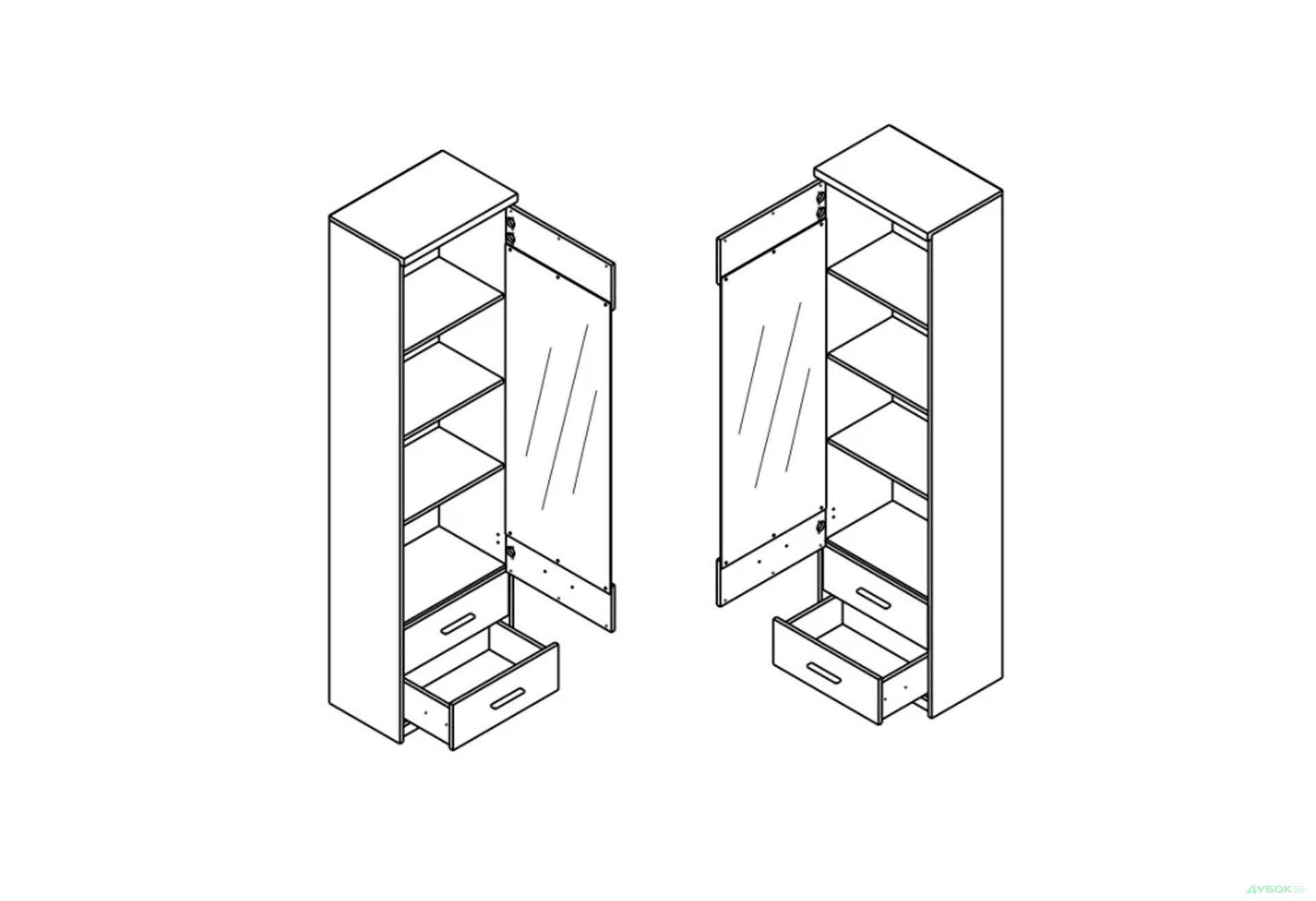 Вітрина Гербор Шанталь 53 см, дуб сан-ремо світлий - Зображення 3 Зображення 3 - Вітрина Гербор Шанталь 53 см, дуб сан-ремо світлий