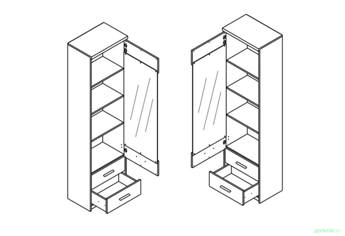 Вітрина Гербор Шанталь 53 см, дуб сан-ремо світлий - Зображення 3 Зображення 3 - Вітрина Гербор Шанталь 53 см, дуб сан-ремо світлий