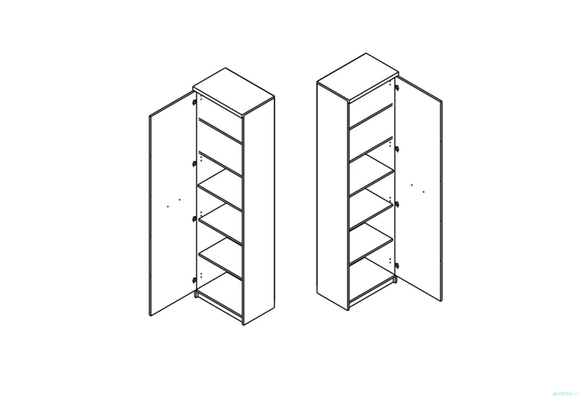 Шафа-пенал Гербор Шанталь закритий 53 см, дуб сан-ремо світлий - Зображення 2 Зображення 2 - Шафа-пенал Гербор Шанталь закритий 53 см, дуб сан-ремо світлий