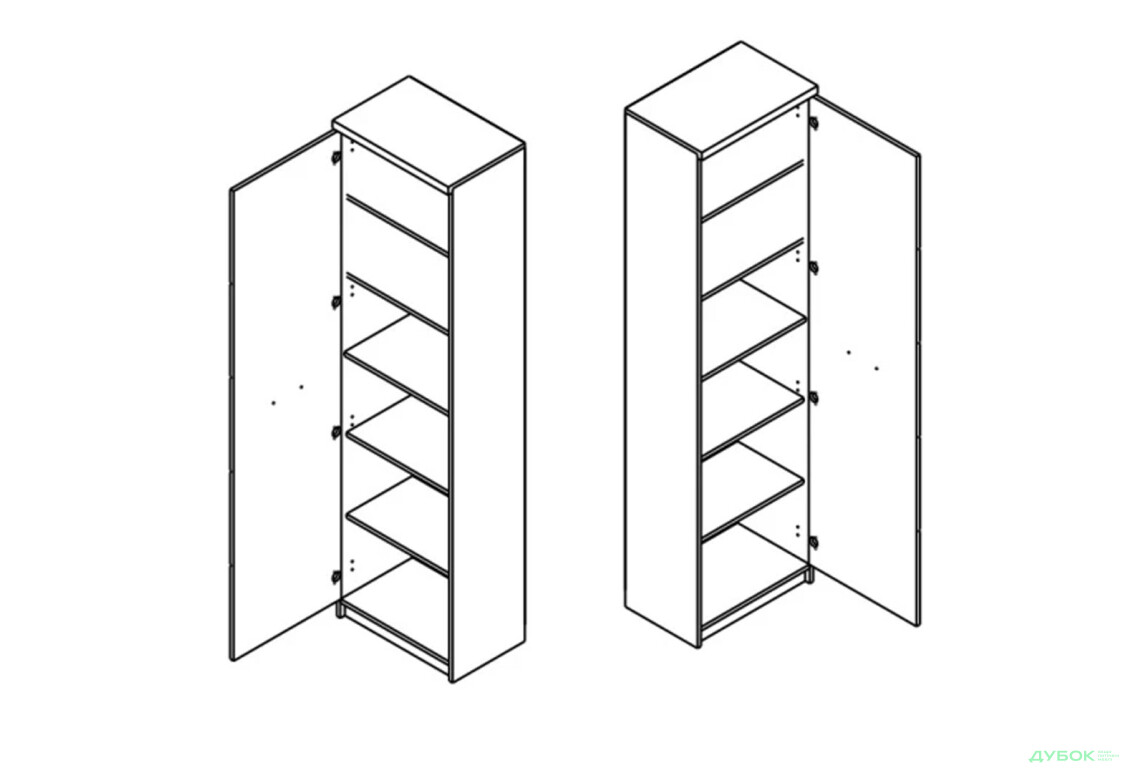 Шафа-пенал Гербор Шанталь закритий 53 см, дуб сан-ремо світлий - Зображення 2 Зображення 2 - Шафа-пенал Гербор Шанталь закритий 53 см, дуб сан-ремо світлий