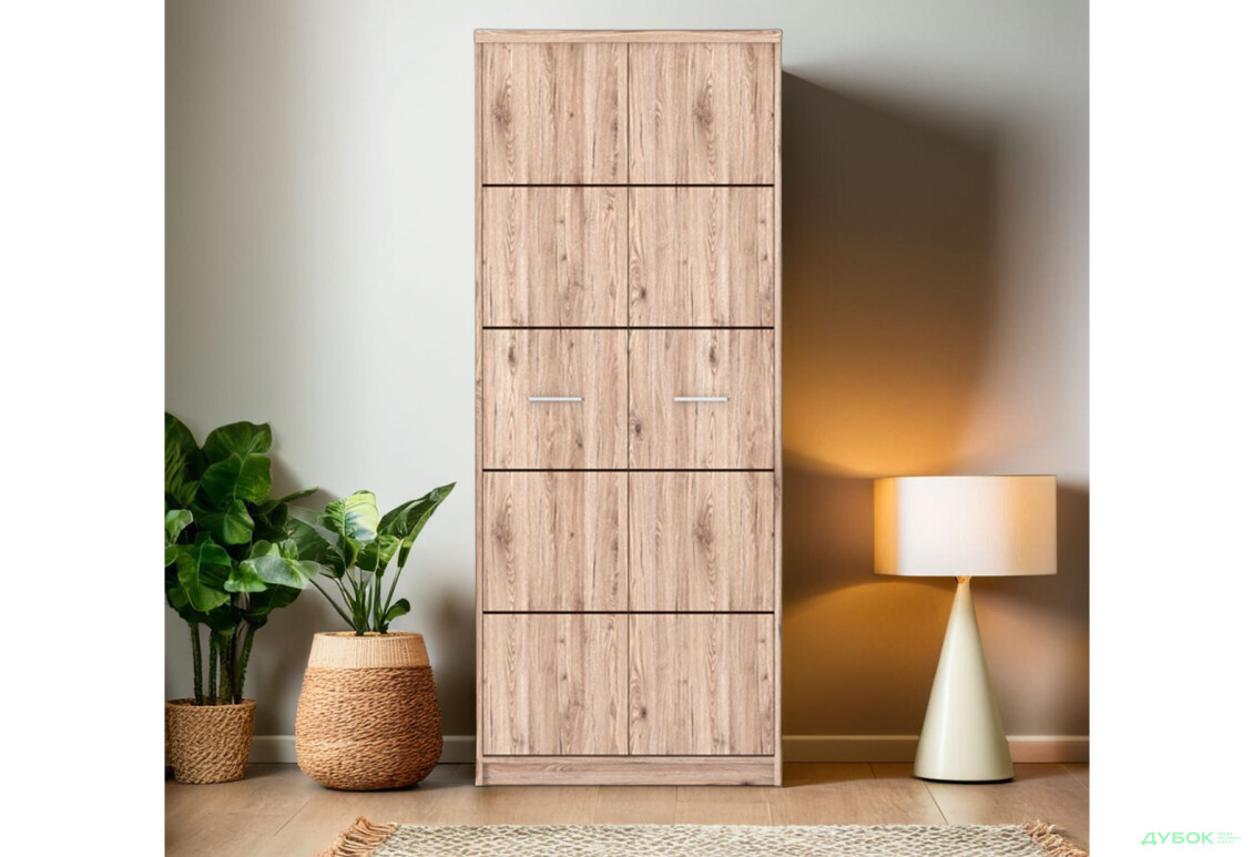 Шафа Гербор Шанталь 2-дверна 80 см, дуб сан-ремо світлий - Зображення 2 Зображення 2 - Шафа Гербор Шанталь 2-дверна 80 см, дуб сан-ремо світлий