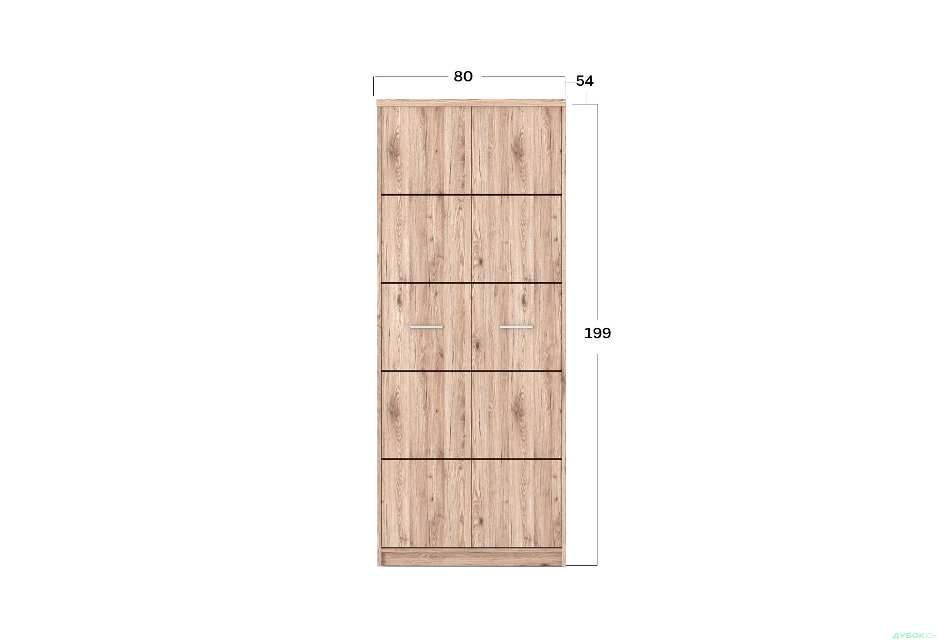 Шафа Гербор Шанталь комбінована 2-дверна 80 см, дуб сан-ремо світлий - Зображення 3 Зображення 3 - Шафа Гербор Шанталь комбінована 2-дверна 80 см, дуб сан-ремо світлий