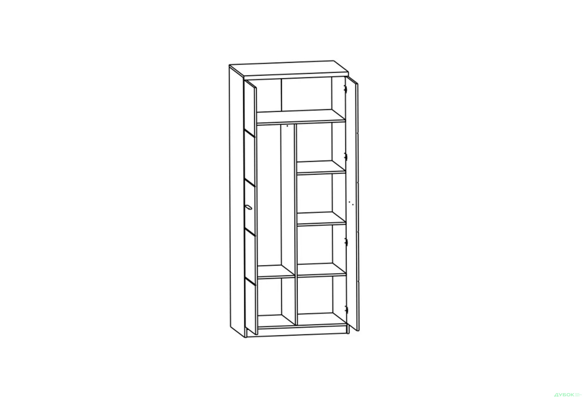 Шафа Гербор Шанталь комбінована 2-дверна 80 см, дуб сан-ремо світлий - Зображення 4 Зображення 4 - Шафа Гербор Шанталь комбінована 2-дверна 80 см, дуб сан-ремо світлий