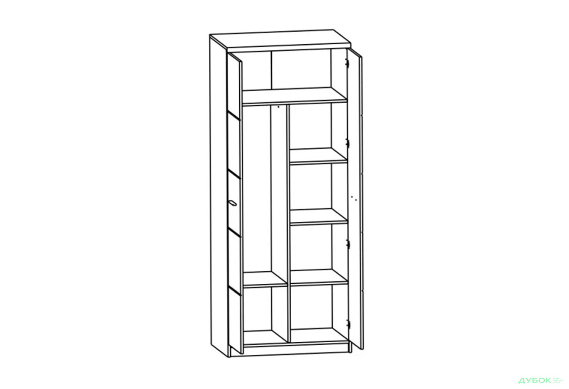 Шафа Гербор Шанталь комбінована 2-дверна 80 см, дуб сан-ремо світлий - Зображення 4 Зображення 4 - Шафа Гербор Шанталь комбінована 2-дверна 80 см, дуб сан-ремо світлий