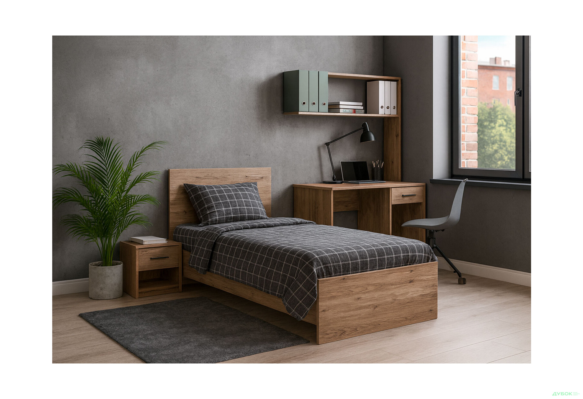 Ліжко Гербор Шанталь (без вкладу) 90х200 см, дуб сан-ремо світлий - Зображення 2 Зображення 2 - Ліжко Гербор Шанталь (без вкладу) 90х200 см, дуб сан-ремо світлий