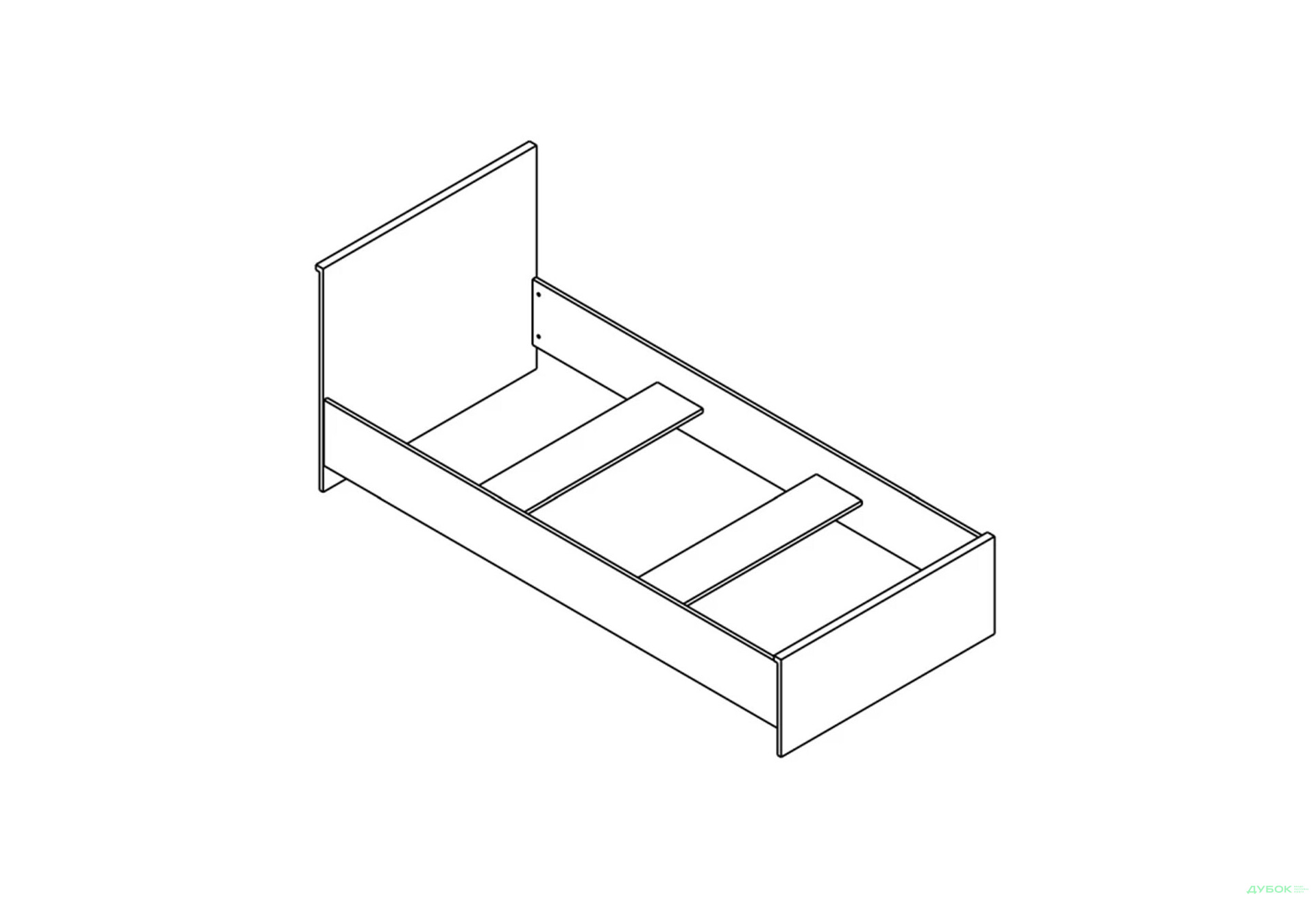 Ліжко Гербор Шанталь (без вкладу) 90х200 см, дуб сан-ремо світлий - Зображення 5 Зображення 5 - Ліжко Гербор Шанталь (без вкладу) 90х200 см, дуб сан-ремо світлий