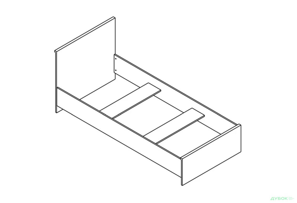 Ліжко Гербор Шанталь (без вкладу) 90х200 см, дуб сан-ремо світлий - Зображення 5 Зображення 5 - Ліжко Гербор Шанталь (без вкладу) 90х200 см, дуб сан-ремо світлий