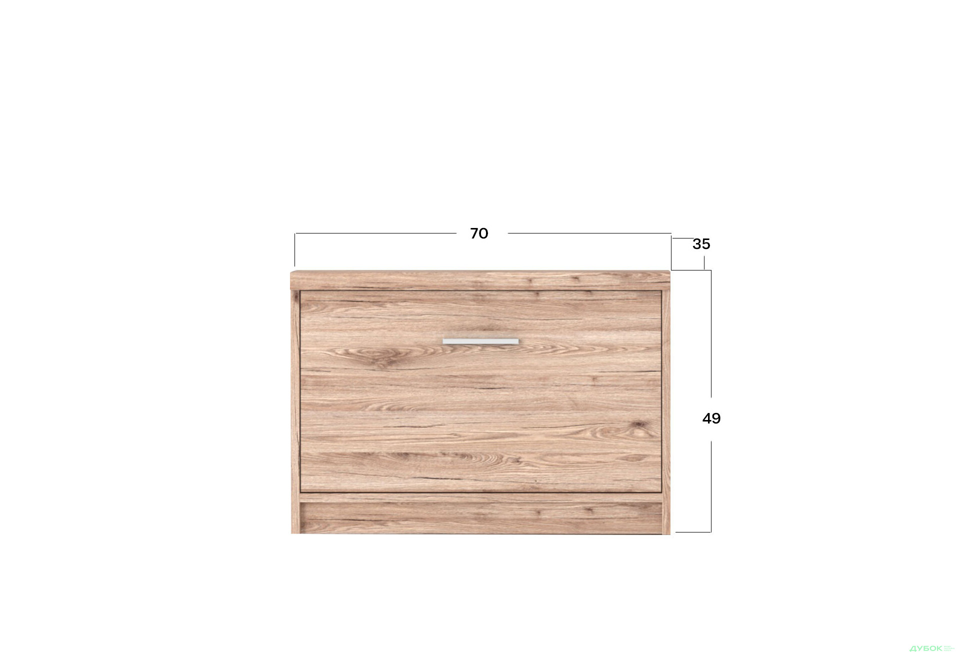 Тумба для взуття Гербор Шанталь з 1 відділенням 70 см, дуб сан-ремо світлий - Зображення 3 Зображення 3 - Тумба для взуття Гербор Шанталь з 1 відділенням 70 см, дуб сан-ремо світлий