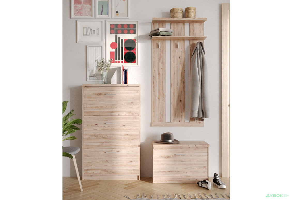 Тумба для взуття Гербор Шанталь з 1 відділенням 70 см, дуб сан-ремо світлий - Зображення 2 Зображення 2 - Тумба для взуття Гербор Шанталь з 1 відділенням 70 см, дуб сан-ремо світлий