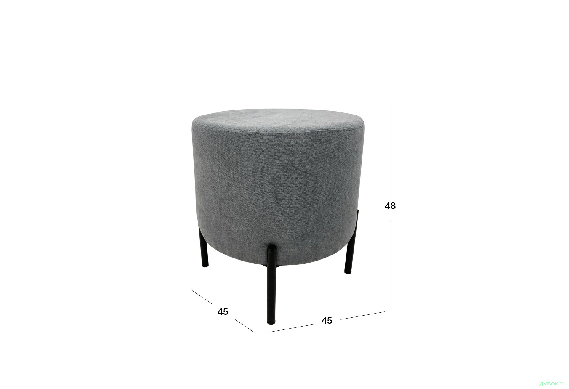 Пуф UMa Флафф 45x45 см, сірий (Soro 93) - Зображення 3 Зображення 3 - Пуф UMa Флафф 45x45 см, сірий (Soro 93)