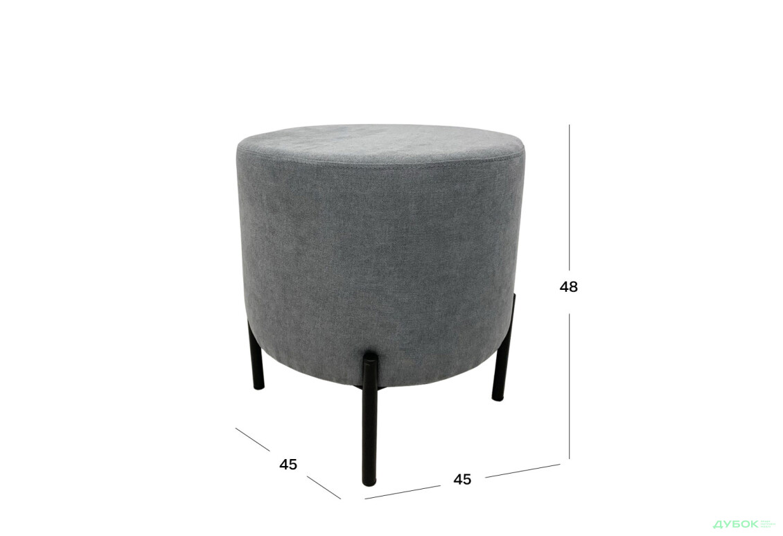 Пуф UMa Флафф 45x45 см, сірий (Soro 93) - Зображення 3 Зображення 3 - Пуф UMa Флафф 45x45 см, сірий (Soro 93)