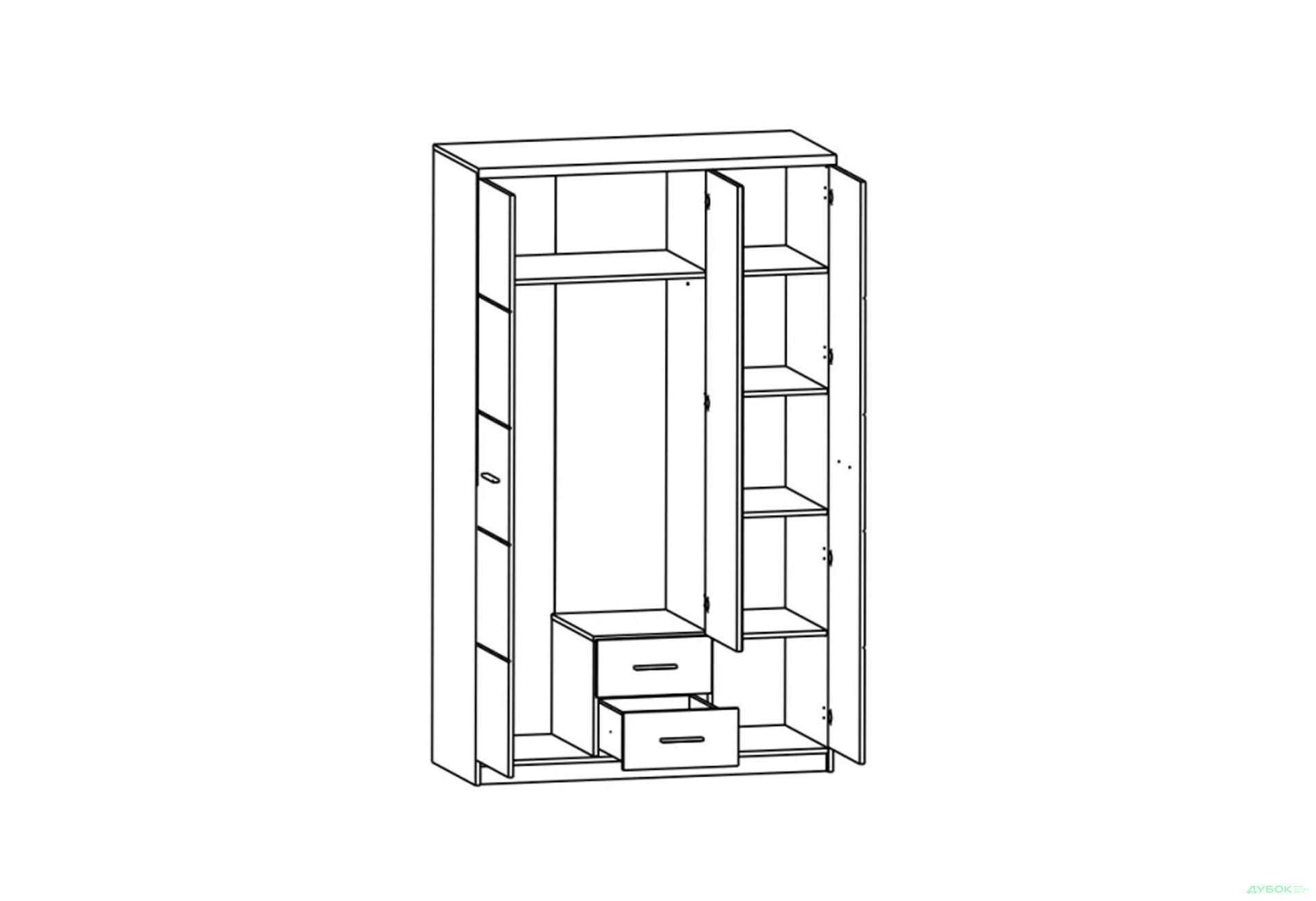 Спальня Гербор Шанталь з шафою 3-дверною та ліжком 160х200 см, дуб сан-ремо світлий - Зображення 5 Зображення 5 - Спальня Гербор Шанталь з шафою 3-дверною та ліжком 160х200 см, дуб сан-ремо світлий