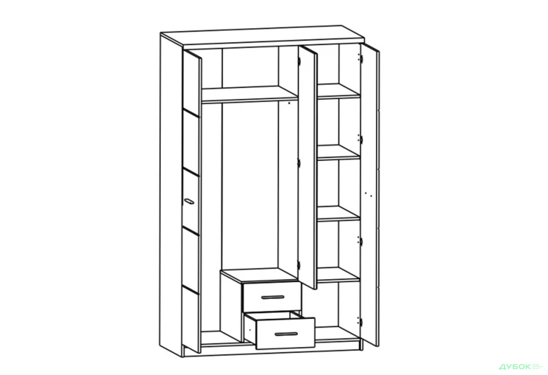 Спальня Гербор Шанталь з шафою 3-дверною та ліжком 160х200 см, дуб сан-ремо світлий - Зображення 5 Зображення 5 - Спальня Гербор Шанталь з шафою 3-дверною та ліжком 160х200 см, дуб сан-ремо світлий