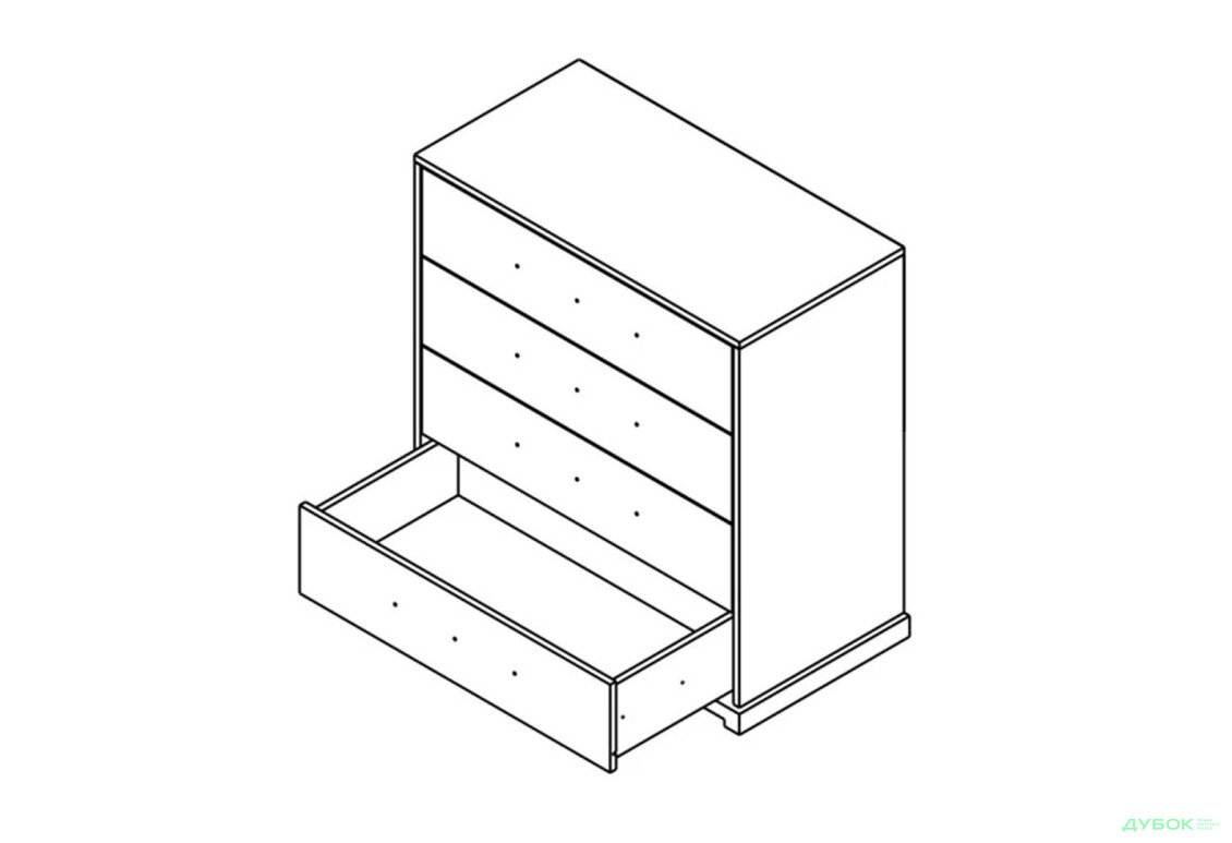 Комод Гербор Стемма с 4 ящиками 90 см, дуб делано темный - Изображение 3 Изображение 3 - Комод Гербор Стемма с 4 ящиками 90 см, дуб делано темный